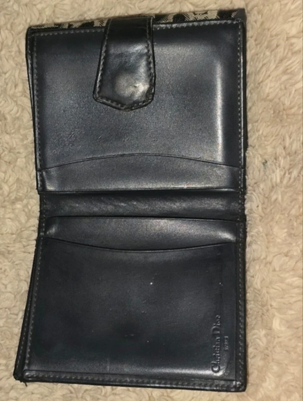 Christian Dior Trotter Canvas Compact Wallet, Good Vintage Cond, Sz 4.25